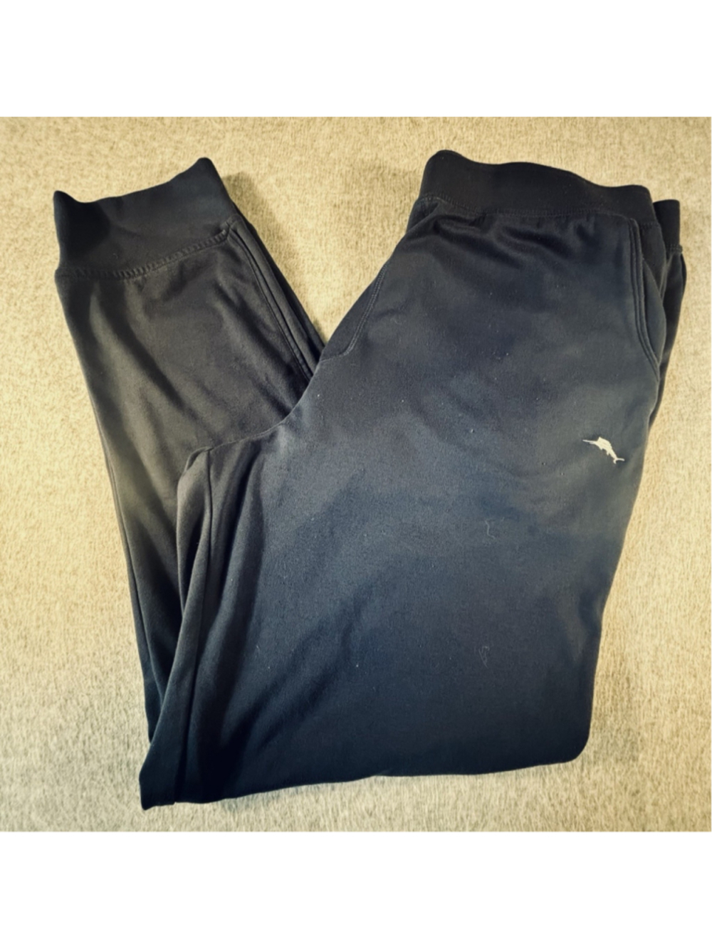 Tommy Bahama Men’s Navy Blue Lounge Jogger Pants Large Marlin Logo Pockets
